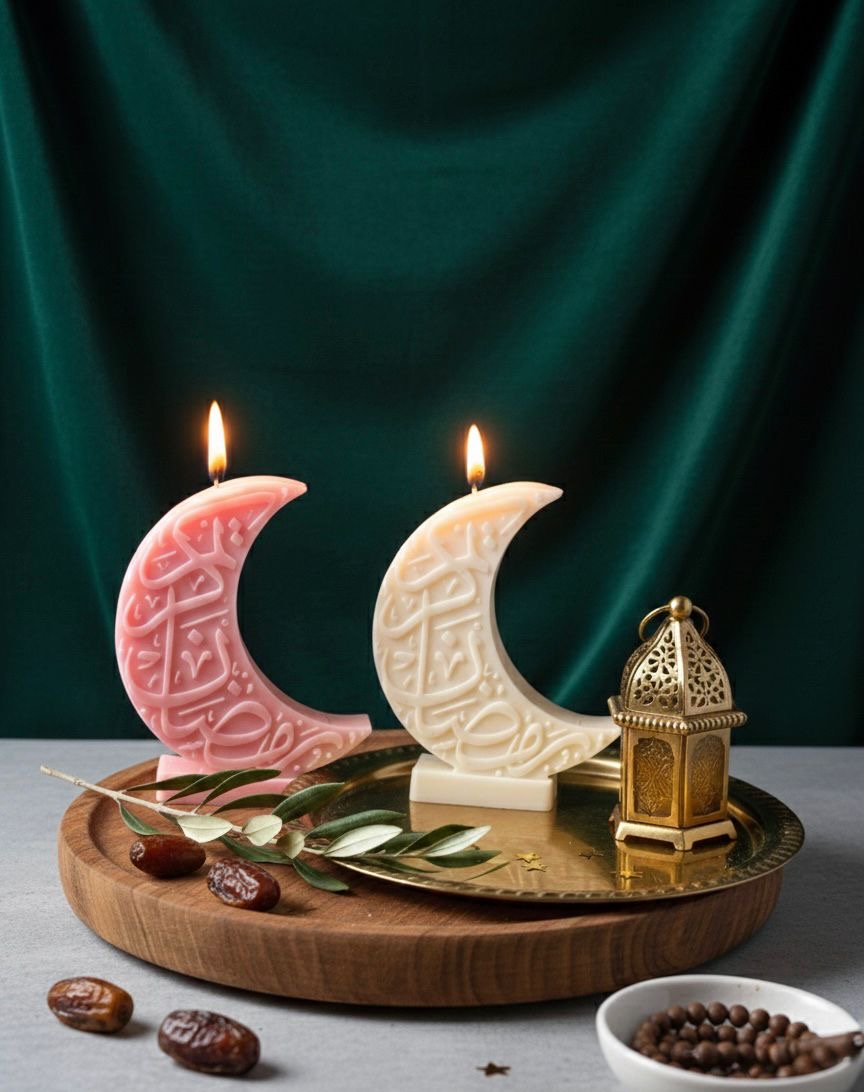Ramadan crescent candle