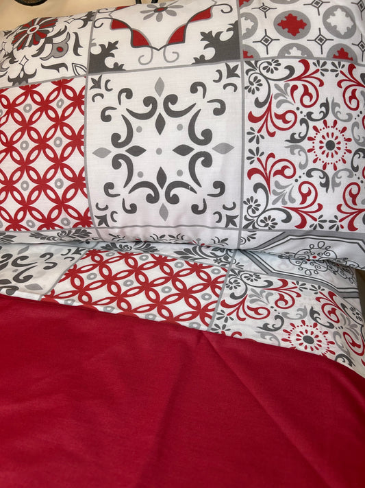 Gray patchwork bedsheet set