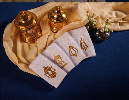 4 lanterns guest towels set