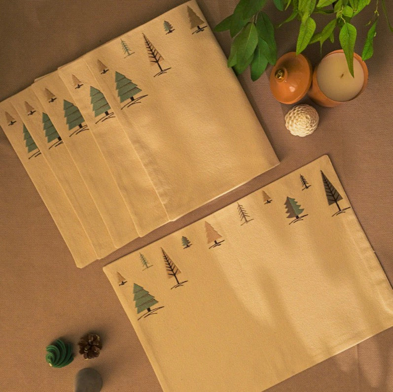 Whimsical winter placemats set