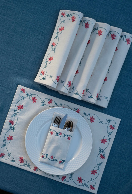 Spring blossom placemats set