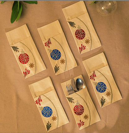 Festive ornaments cutlery pockets