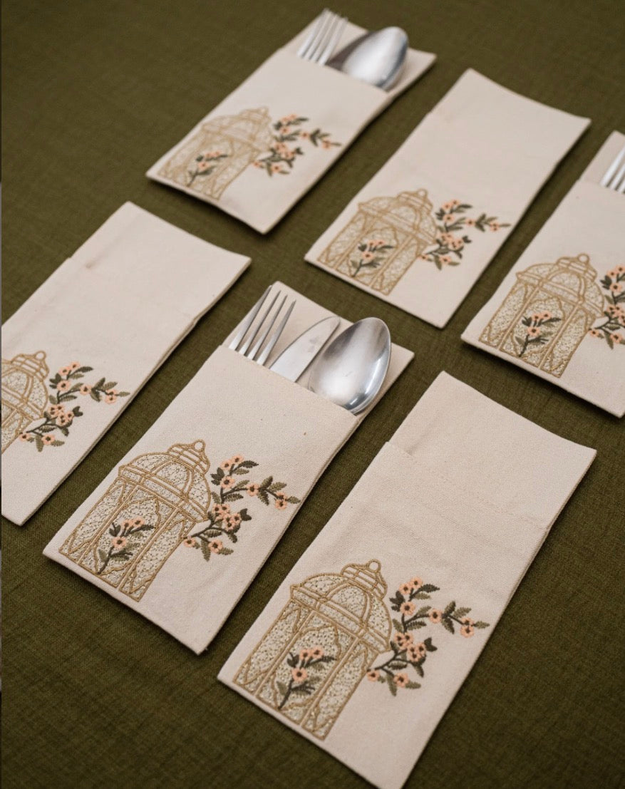 Blooming lantern utensils pockets