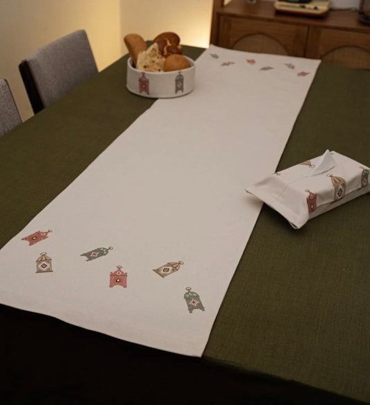 Pastel lantern table runner