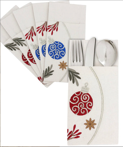 Festive ornaments cutlery pockets