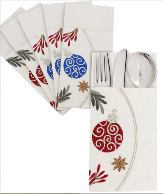 Festive ornaments cutlery pockets
