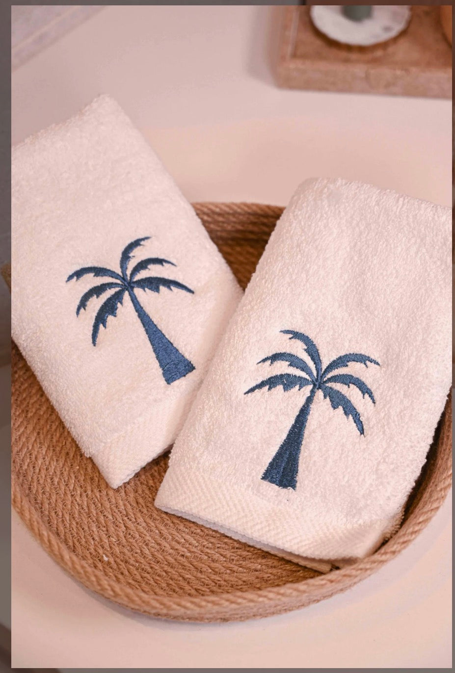 Blue Palm towels