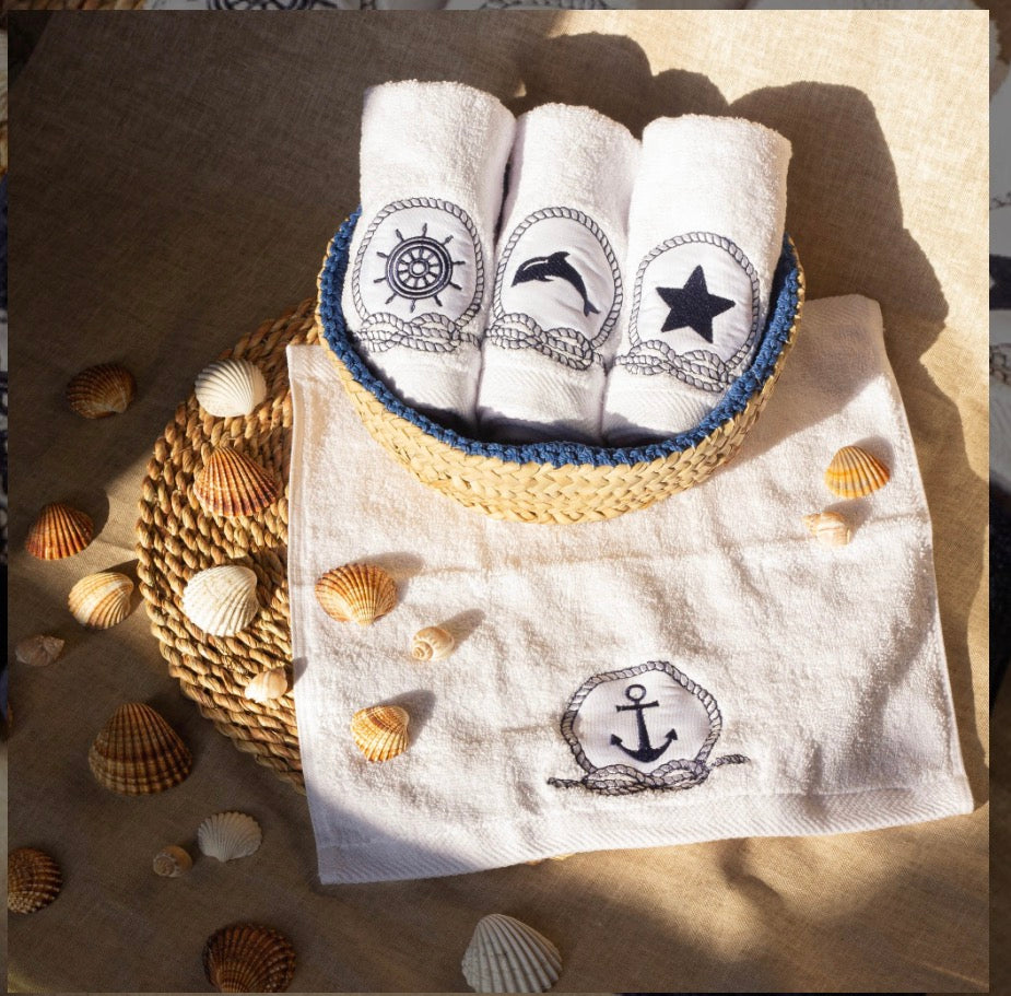 Sailors guest towels set