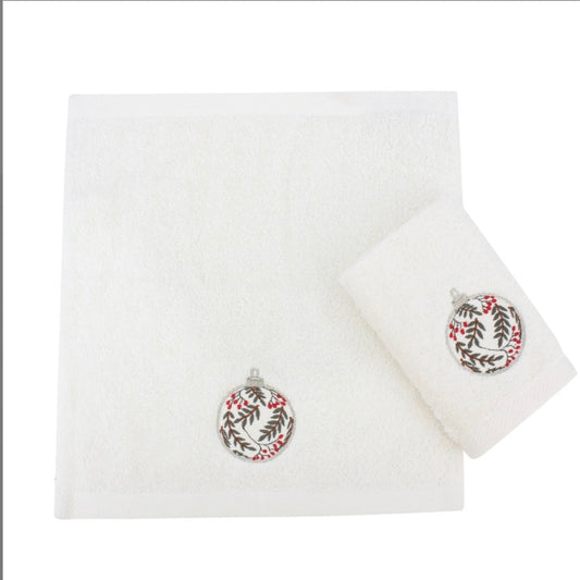Frosted ornaments guest towels