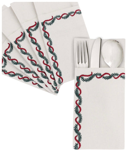 Christmas Garland cutlery pockets
