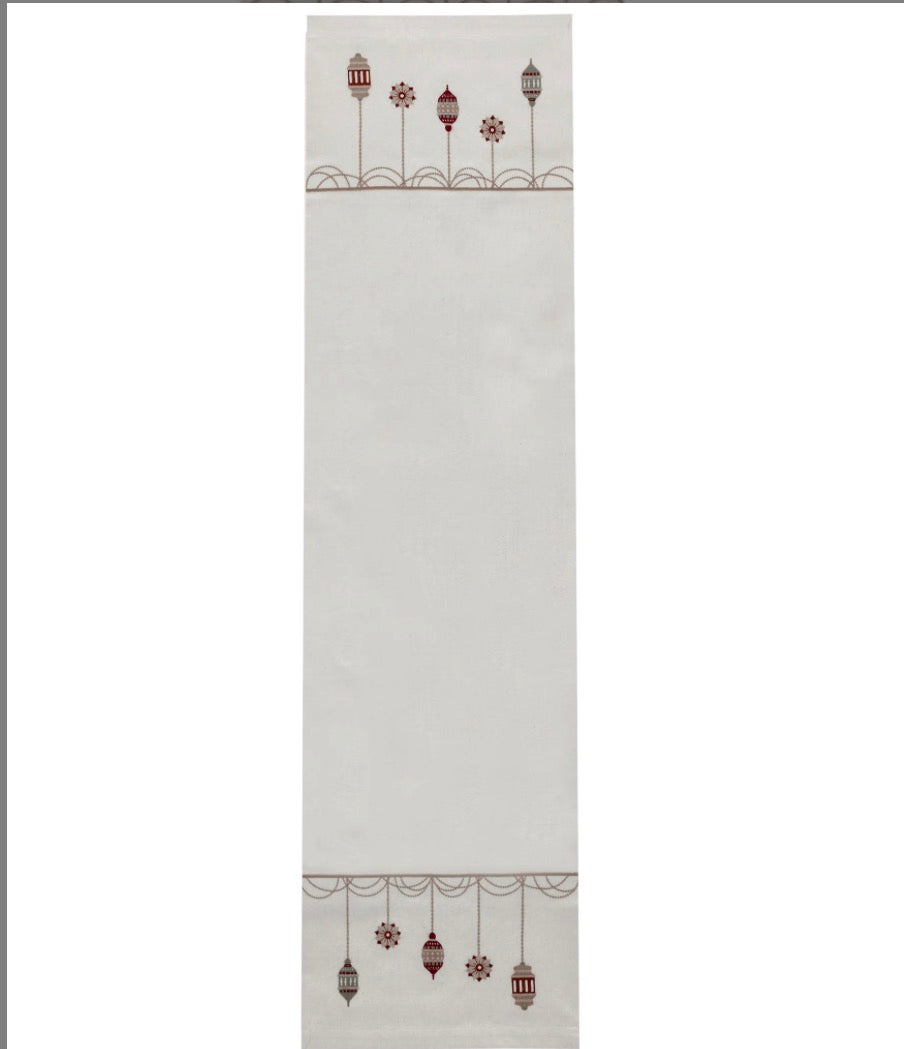 Earthy lantern table runner