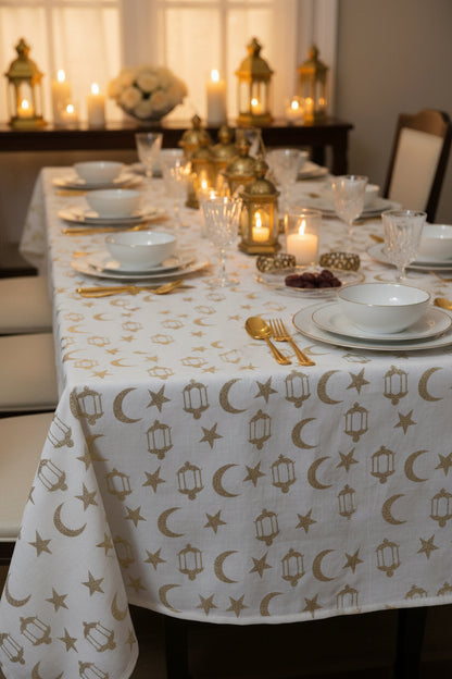Moon and lantern table cover