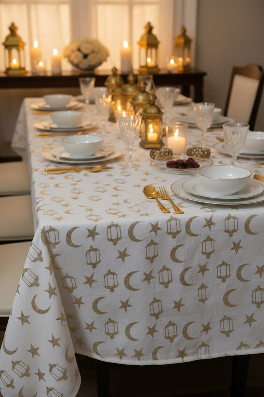 Moon and lantern table cover