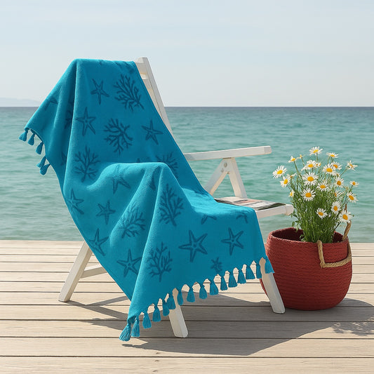 Turquoise beach towel