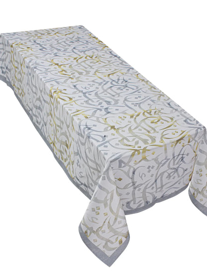 Colored infusions calligraphy table cover
