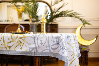 Colored infusions calligraphy table cover