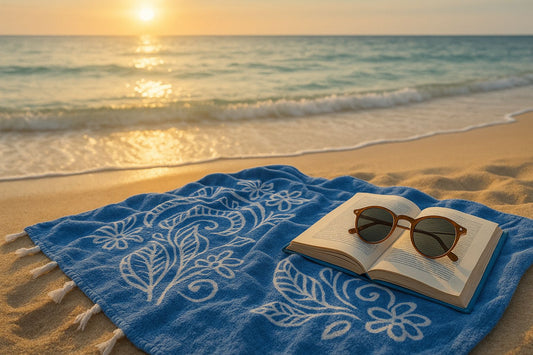 Blue beach towel