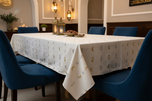 Moon and lanterns table cover