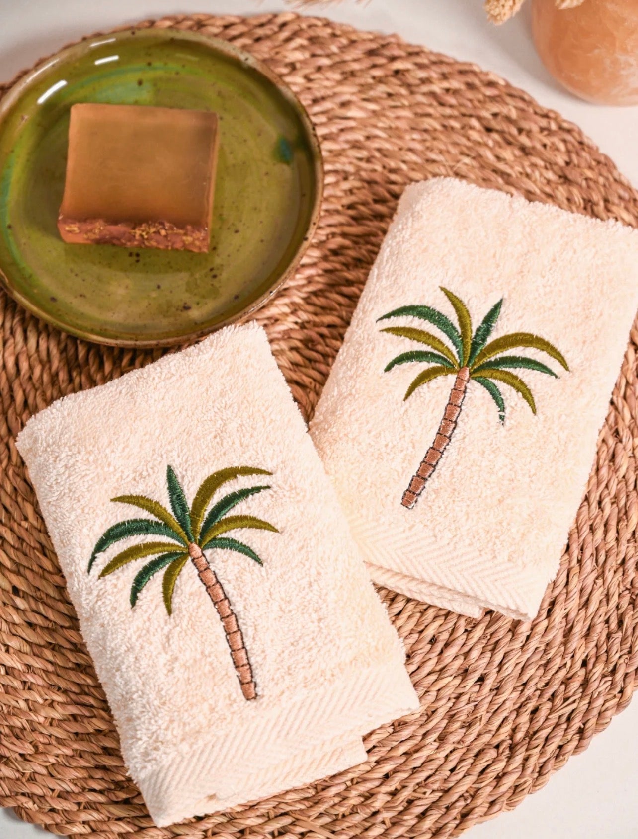 Palm Tree guest towel set