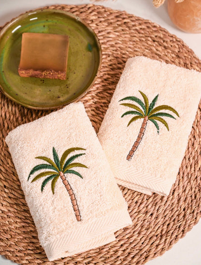 Palm Tree guest towel set