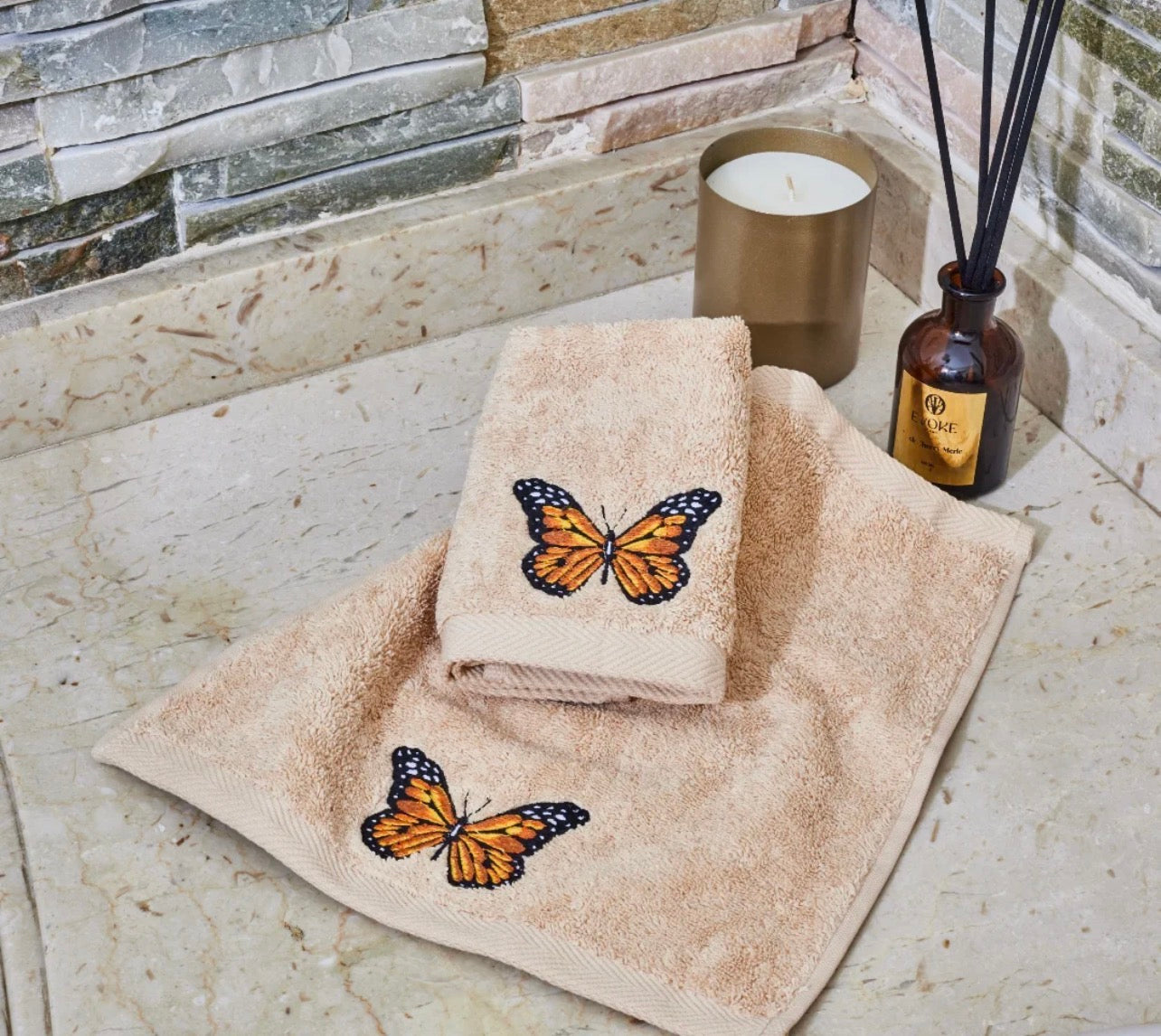 Butterfly guest towels