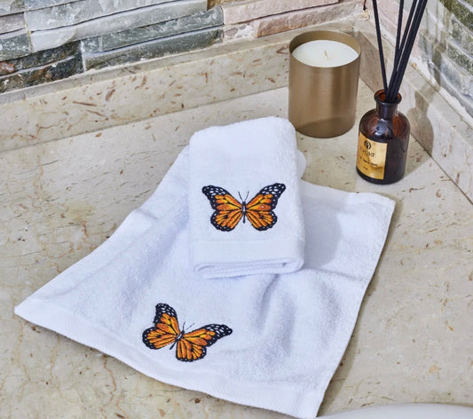 Butterfly guest towels