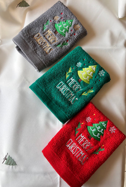 Christmas tree guest towels set
