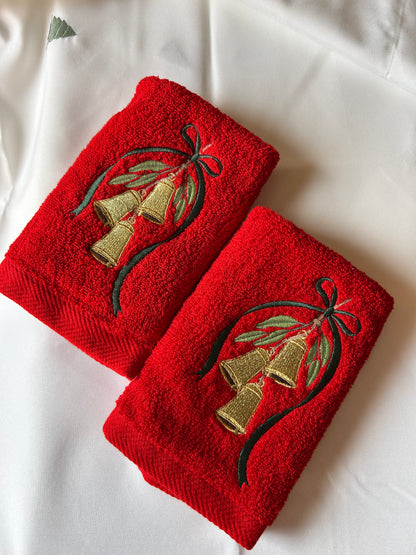 Jingle bells guest towels