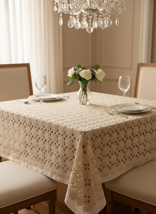Circles lace table cover