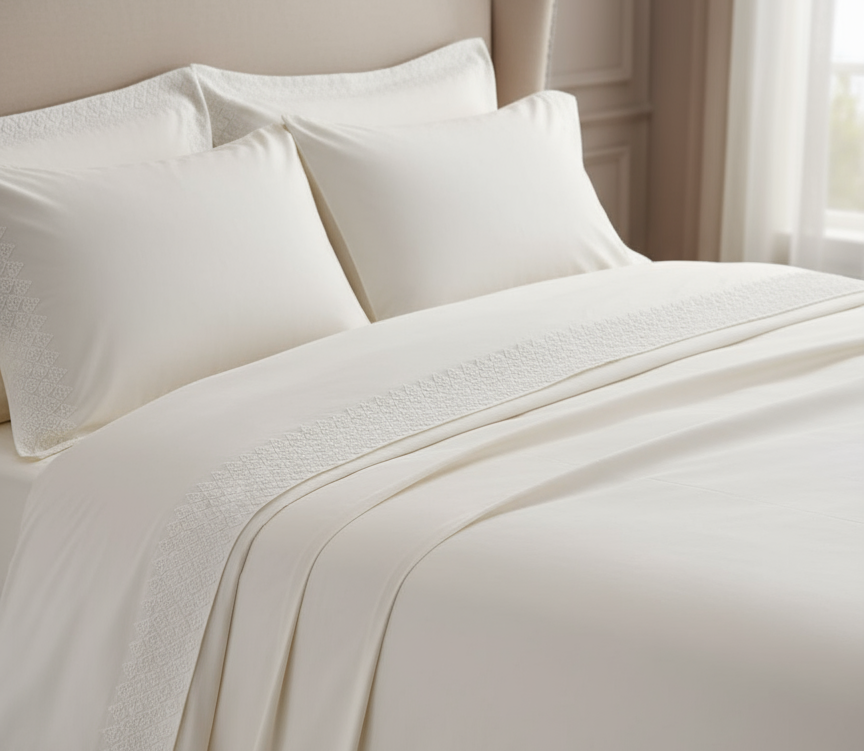 Teardrop lace bed sheet set