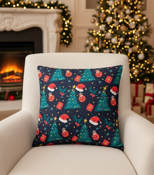 Christmas trees cushion cover