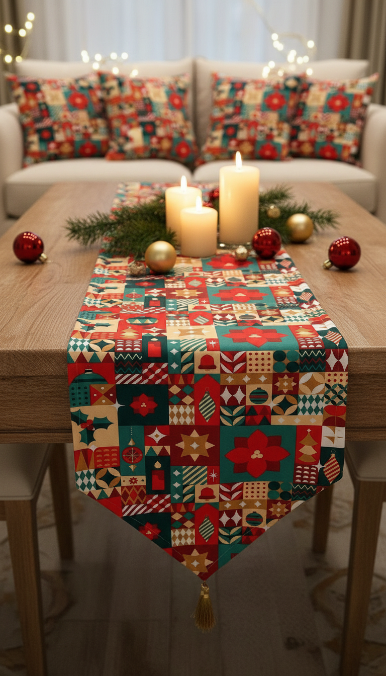 Festive Christmas table runner