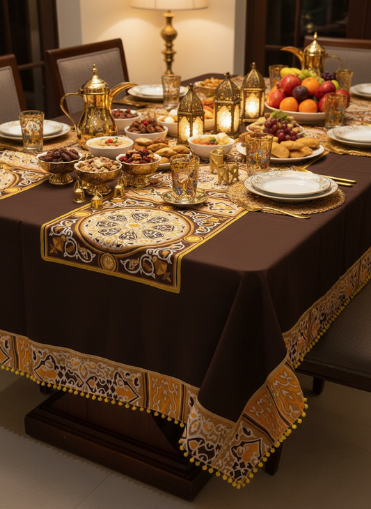 Brown Ramadan table cover