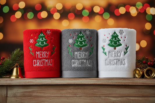 Christmas tree guest towels set