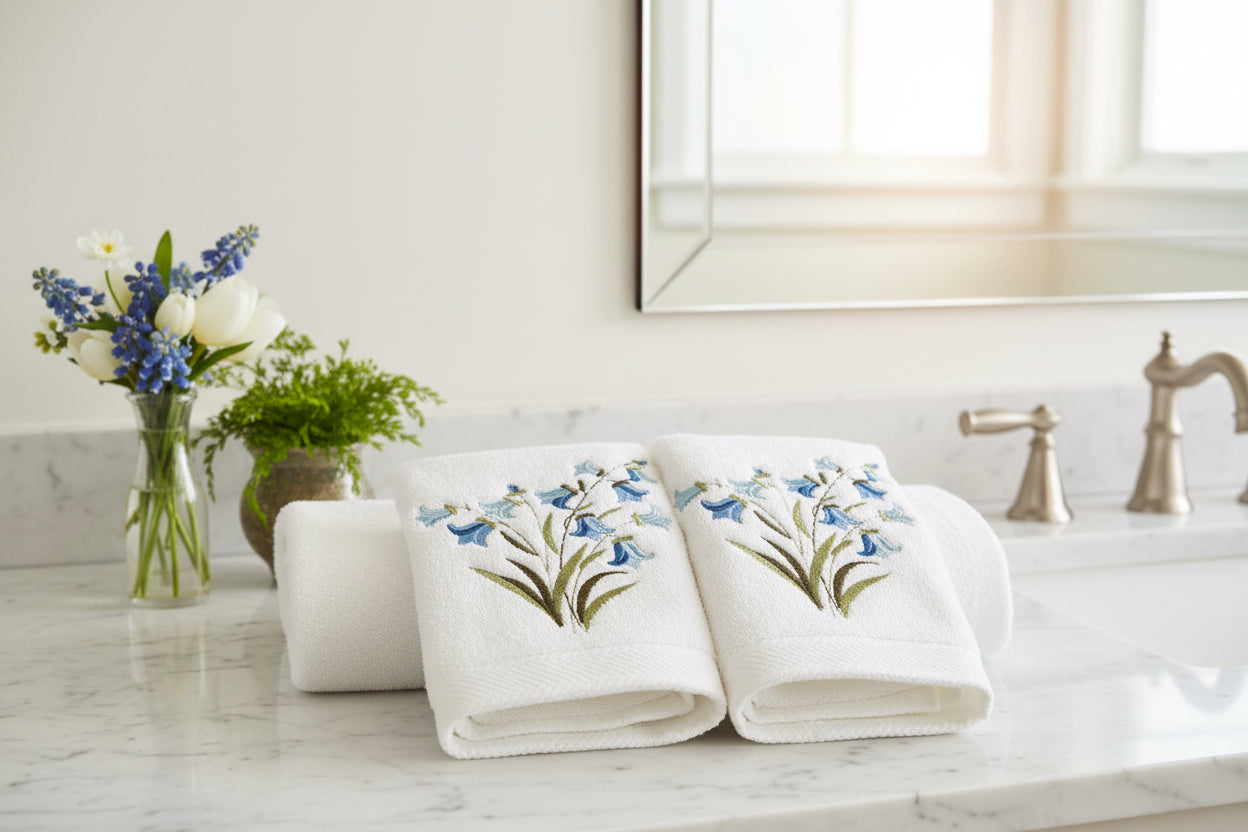 Blue bells guest towels set