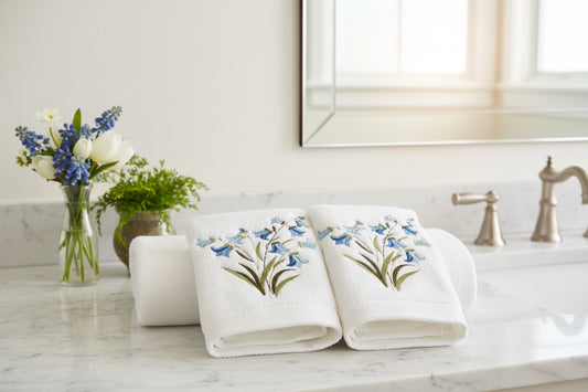 Blue bells guest towels set