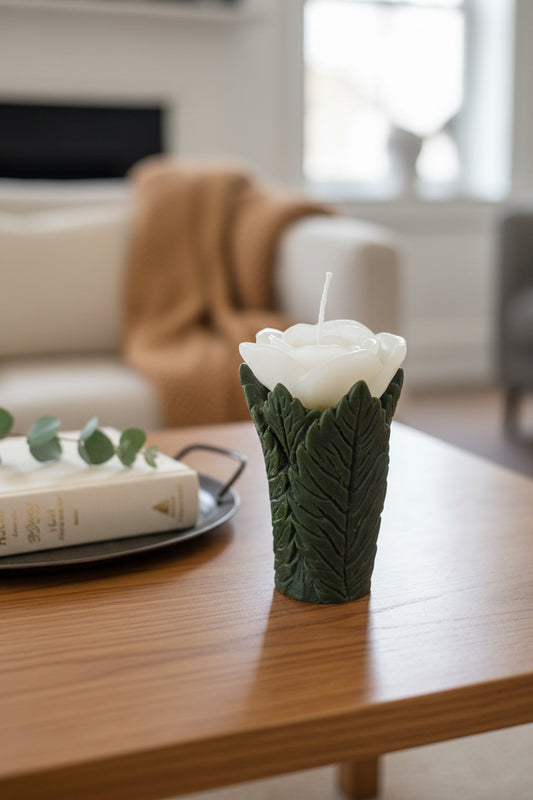 Green flower candle