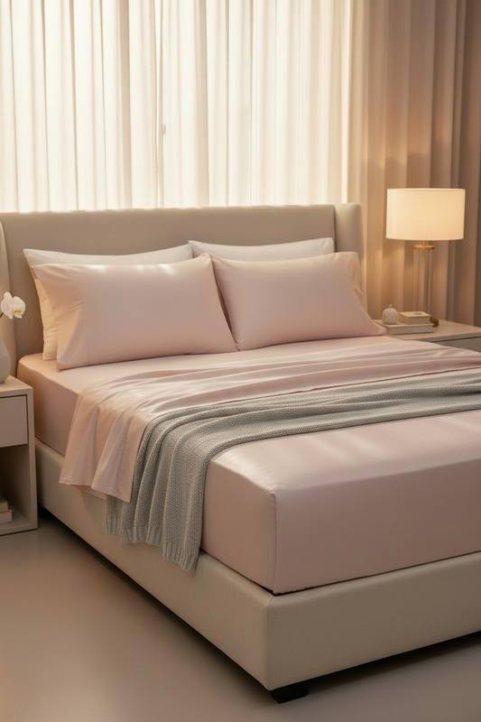 Satin fitted bed sheet sets