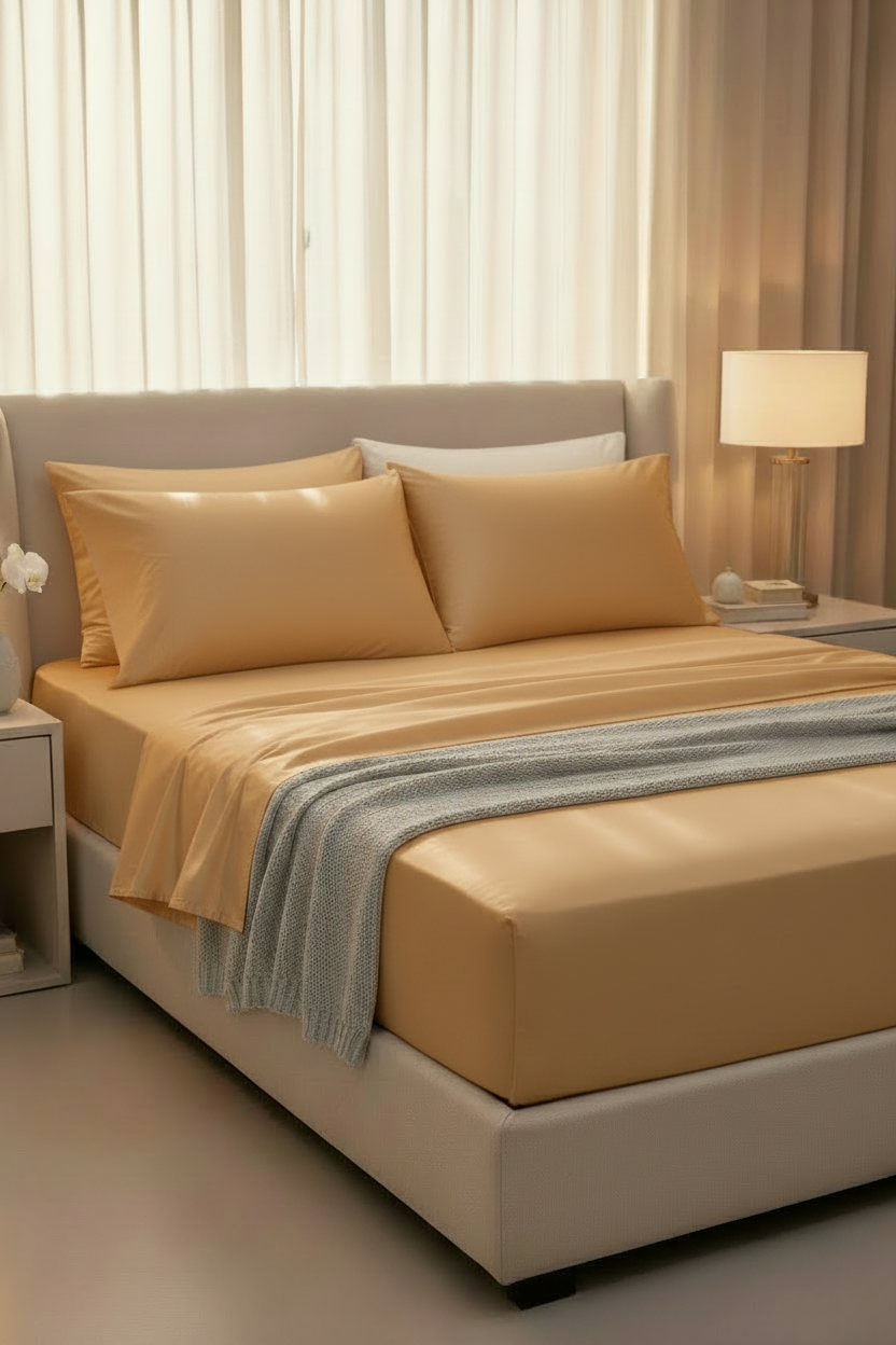 Satin fitted bed sheet sets