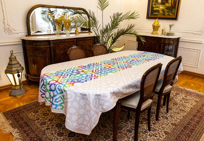 Colored runner khayameya table cover