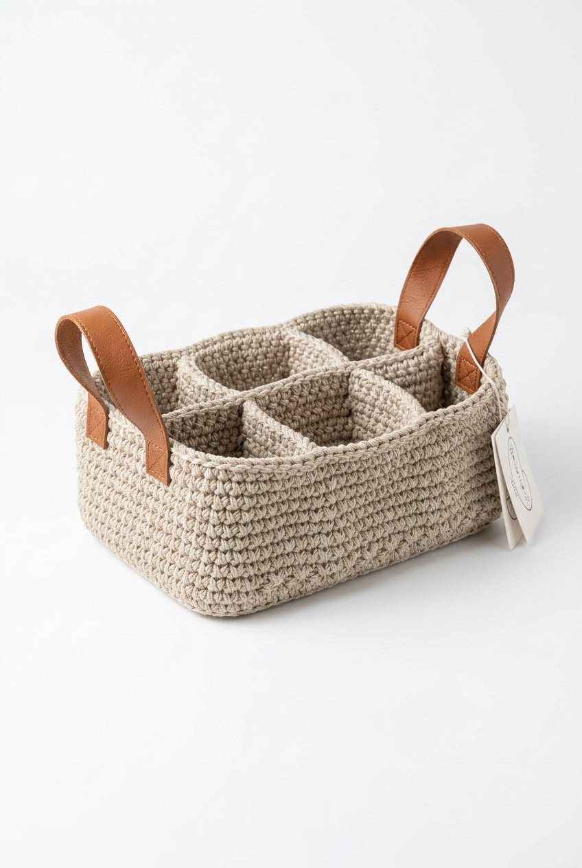 Divided basket with handle